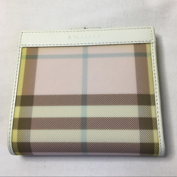 Y2K Burberry Pink Nova Check Kiss Lock Wallet - Picture 2 of 11